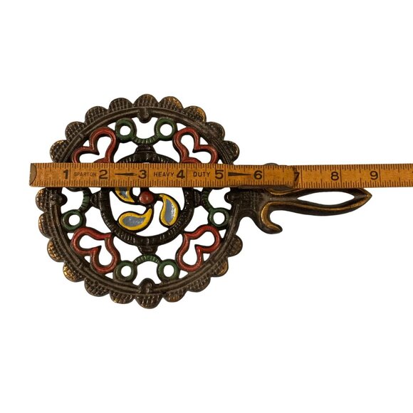 Vintage Ornate Trivet Cast Iron Decorative Wall Hanging Kitchen Decor - Picture 3 of 4
